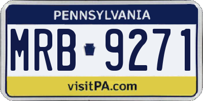 PA license plate MRB9271