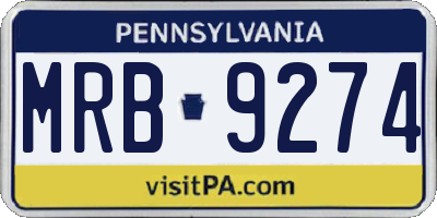 PA license plate MRB9274