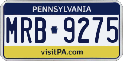 PA license plate MRB9275