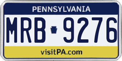 PA license plate MRB9276