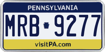 PA license plate MRB9277