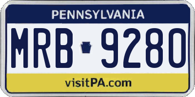 PA license plate MRB9280
