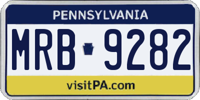 PA license plate MRB9282