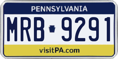 PA license plate MRB9291
