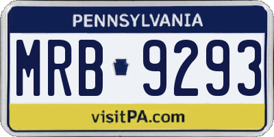 PA license plate MRB9293