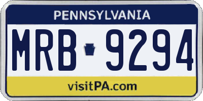 PA license plate MRB9294