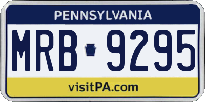 PA license plate MRB9295