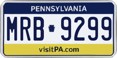 PA license plate MRB9299