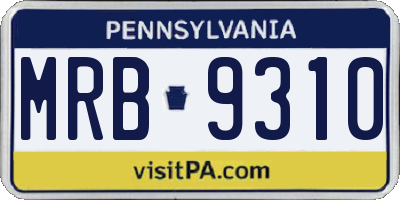 PA license plate MRB9310