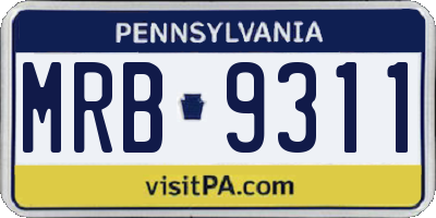 PA license plate MRB9311