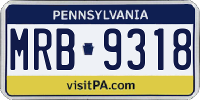 PA license plate MRB9318