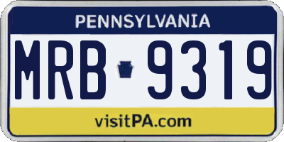 PA license plate MRB9319