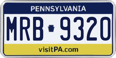 PA license plate MRB9320