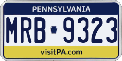 PA license plate MRB9323