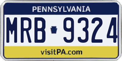 PA license plate MRB9324