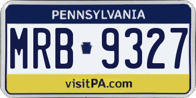 PA license plate MRB9327