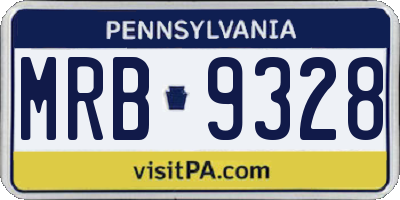 PA license plate MRB9328