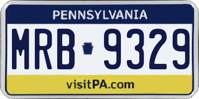 PA license plate MRB9329