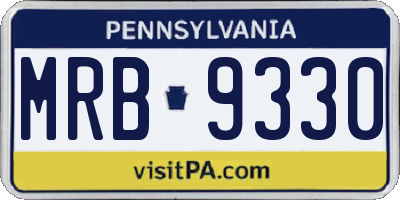 PA license plate MRB9330