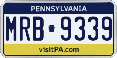 PA license plate MRB9339