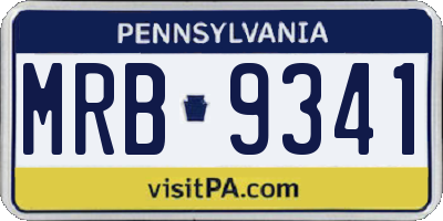 PA license plate MRB9341