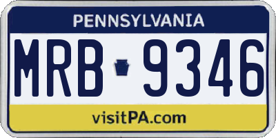 PA license plate MRB9346