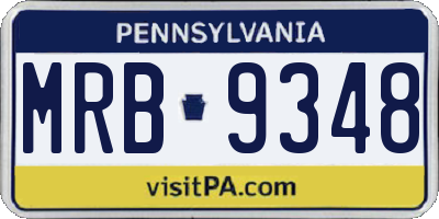 PA license plate MRB9348