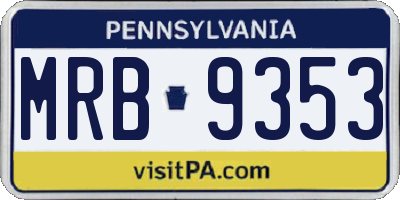 PA license plate MRB9353