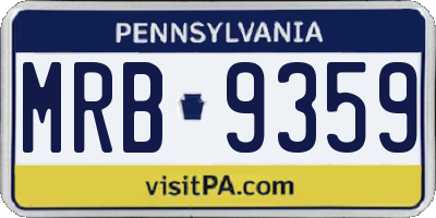 PA license plate MRB9359