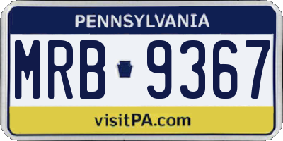 PA license plate MRB9367