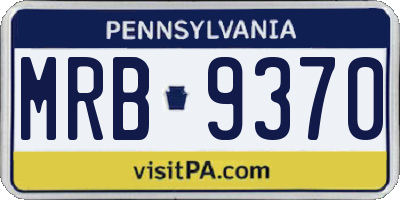 PA license plate MRB9370