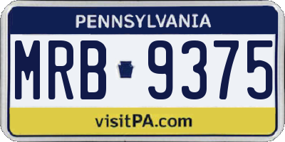 PA license plate MRB9375