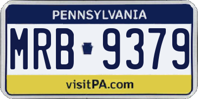 PA license plate MRB9379