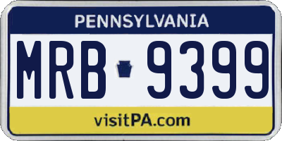 PA license plate MRB9399