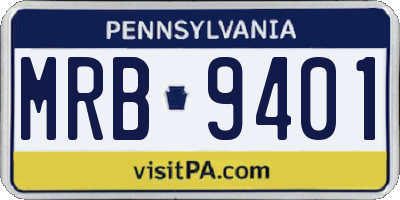 PA license plate MRB9401