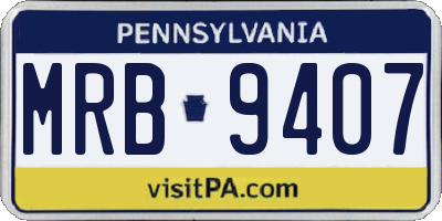 PA license plate MRB9407
