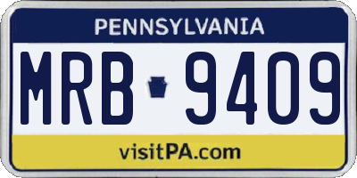 PA license plate MRB9409