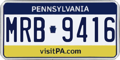 PA license plate MRB9416