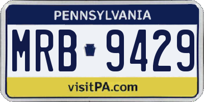 PA license plate MRB9429
