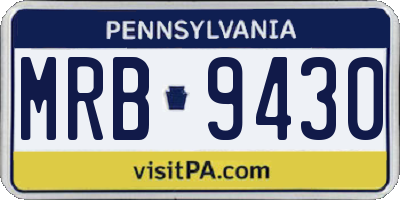 PA license plate MRB9430