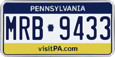 PA license plate MRB9433