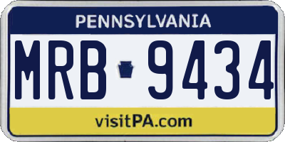 PA license plate MRB9434