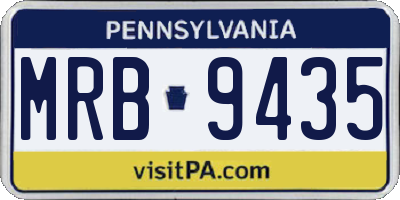 PA license plate MRB9435