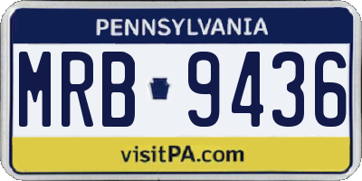 PA license plate MRB9436