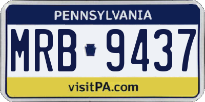 PA license plate MRB9437