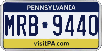 PA license plate MRB9440