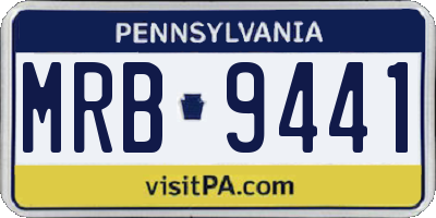 PA license plate MRB9441