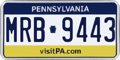 PA license plate MRB9443