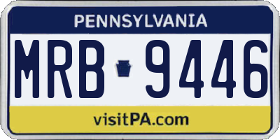 PA license plate MRB9446