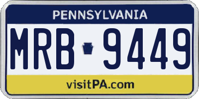 PA license plate MRB9449